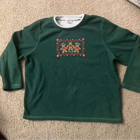 bonnie evans Sweaters - Bonnie Evans womens green sweater XL Christmas holiday gingerbread long sleeve